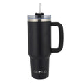 Brentwood GEOJUG 40 oz Insulated Stainless Steel Tumbler – Black with Handle, Lid & Straw