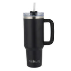 Brentwood GEOJUG 40 oz Insulated Stainless Steel Tumbler – Black with Handle, Lid & Straw