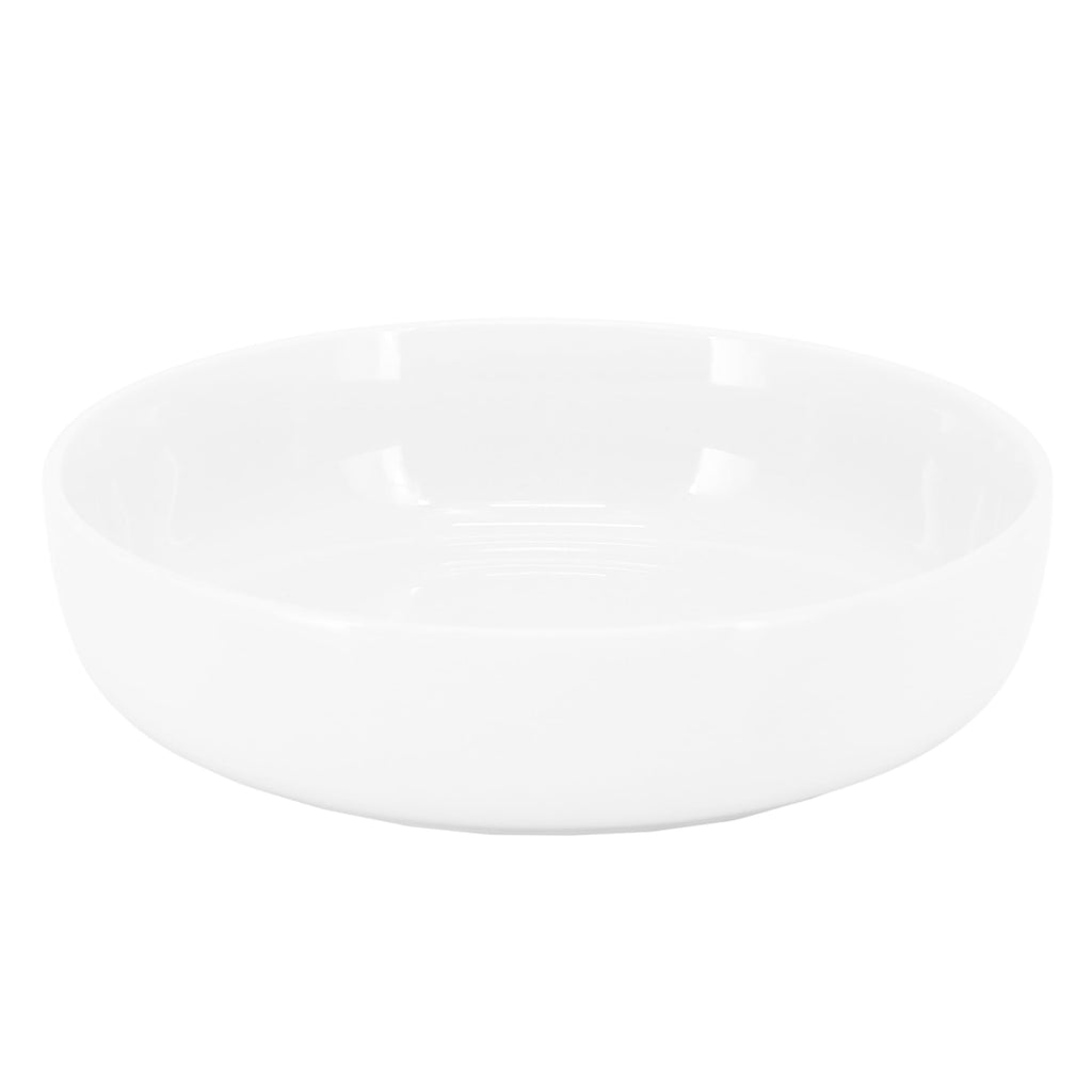 Elama Duncan 18-Piece Round Porcelain Dinnerware Set – Service for 6, Classic White Tableware (Microwave & Dishwasher Safe)