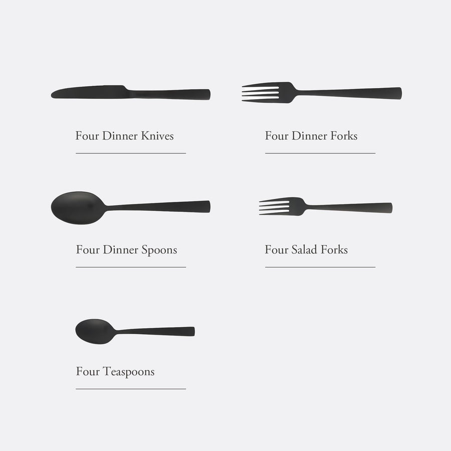 Gibson Elite Earlston flatware set contents, service for 4
