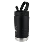 Brentwood GeoJug G-1900BK 64 oz stainless steel insulated sports water jug in black with straw lid and fence hook