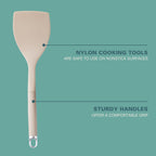 Gibson Home Burchette 20-Piece Nylon Kitchen Gadget & Tool Set, Taupe - Non-Stick Safe, with Measuring Cups & Spoons