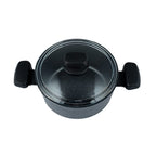 Korkmaz Ornella A1344 10-Inch 3.5 Liter Non-Stick Low Casserole with Glass Lid - Black, Induction Compatible, Made in Turkey