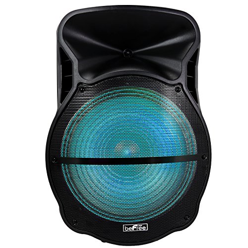 beFree Sound BFS-5900 18-Inch Rechargeable Bluetooth Party Speaker with LED Lights and Wheels
