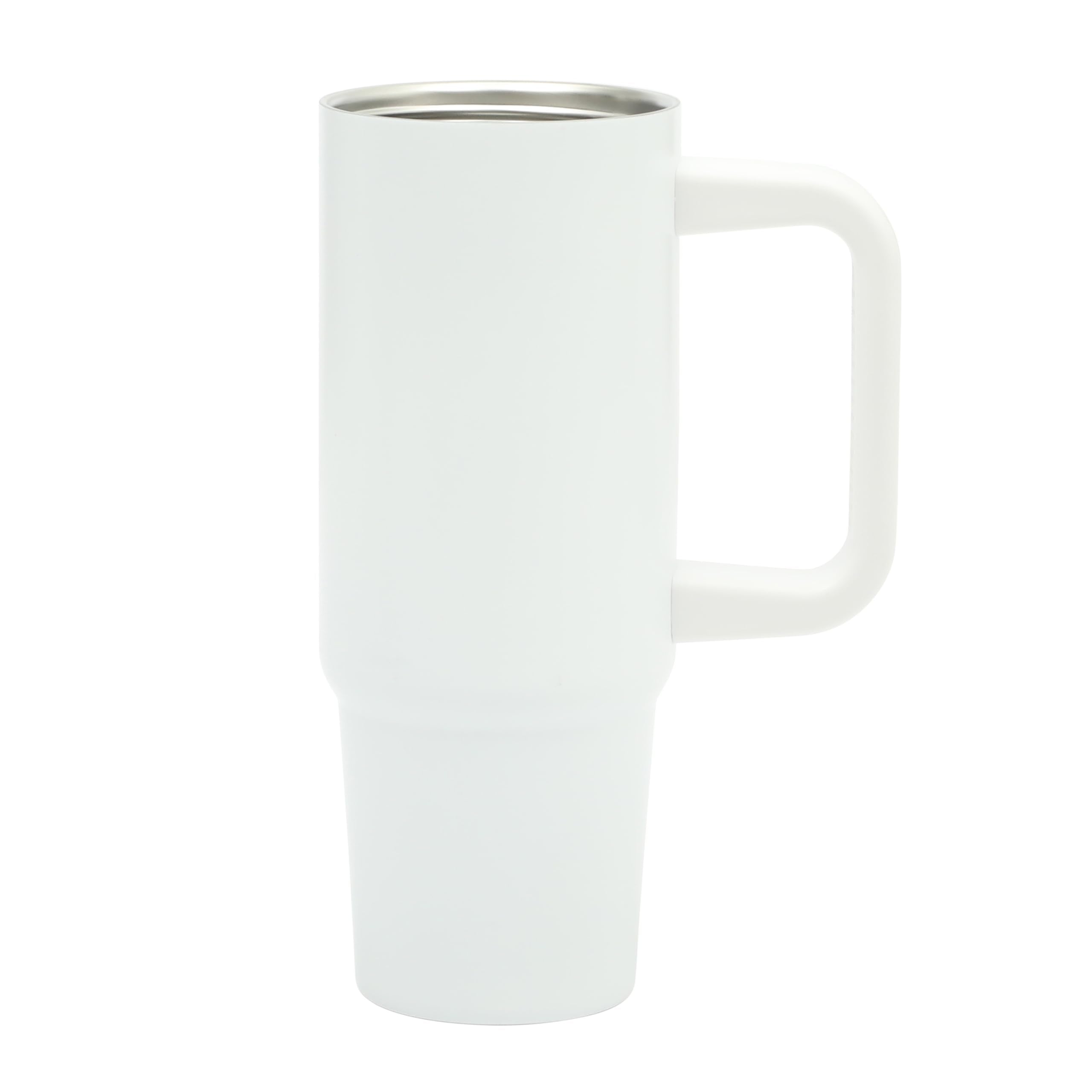 Gibson Home Marina 29 oz Stainless Steel Thermal Tumbler with Handle and Straw, White