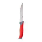 Oster Lindbergh 14-Piece Cutlery Set – Red Soft-Grip Handle Stainless Steel Knife Block Set with Sharpener & Shears