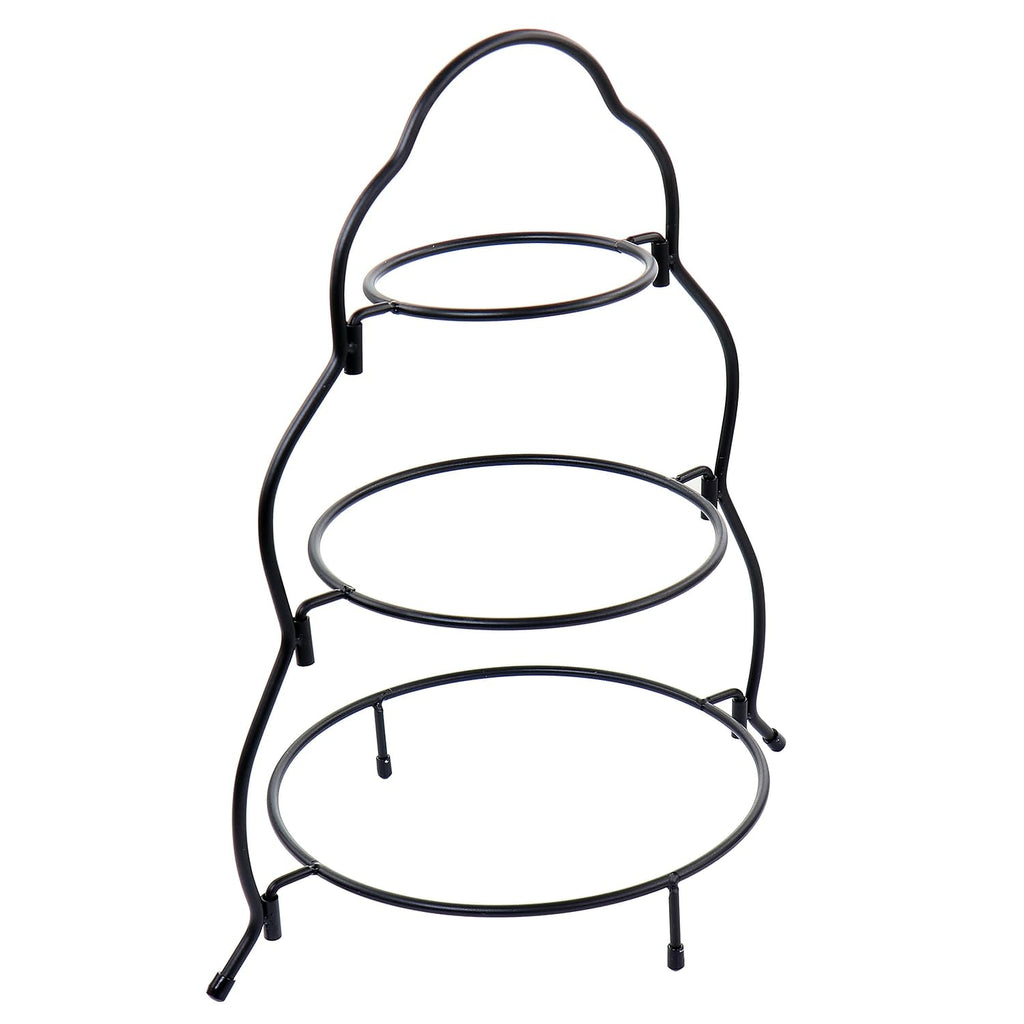 Elama 3-Tier Round Plate Porcelain Serveware Set – White Tiered Stand for Desserts, Tea Parties & Charcuterie