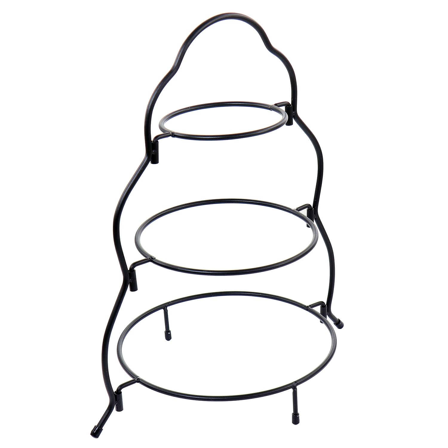 Elama 3-Tier Round Plate Porcelain Serveware Set – White Tiered Stand for Desserts, Tea Parties & Charcuterie