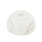 Elama Sydney 16-Piece Porcelain Double Bowl Dinnerware Set – White Abstract Service for 4