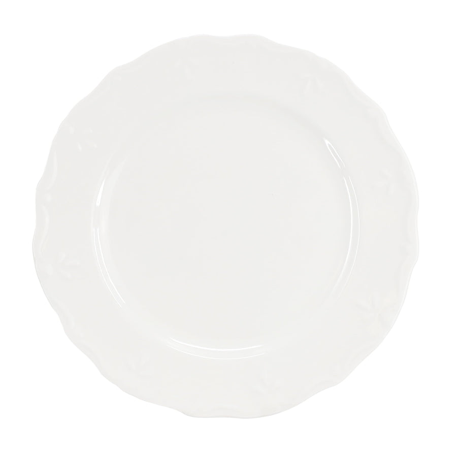 Elama Henryi 6 Piece Embossed Rim Porcelain Dinner Plate Set in White