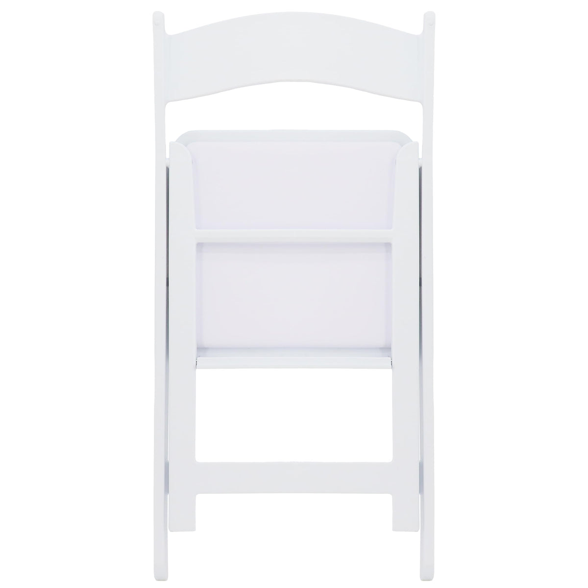 Elama 4 Piece White Folding Resin Dining Chairs with Removable Seat Pads (600 lb Capacity)