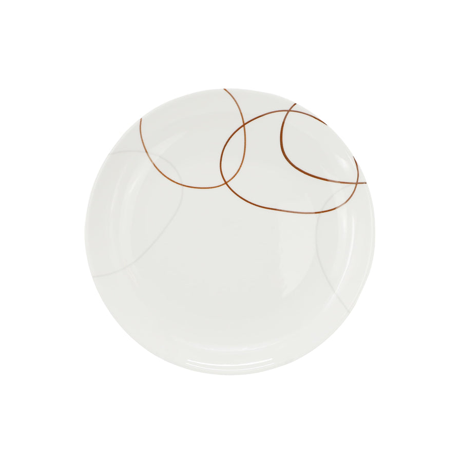 Elama Sydney 12-Piece Porcelain Dinnerware Set, White Abstract, Service for 4