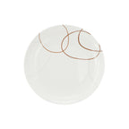 Elama Sydney 24-Piece Porcelain Double Bowl Dinnerware Set – White Abstract Service for 6