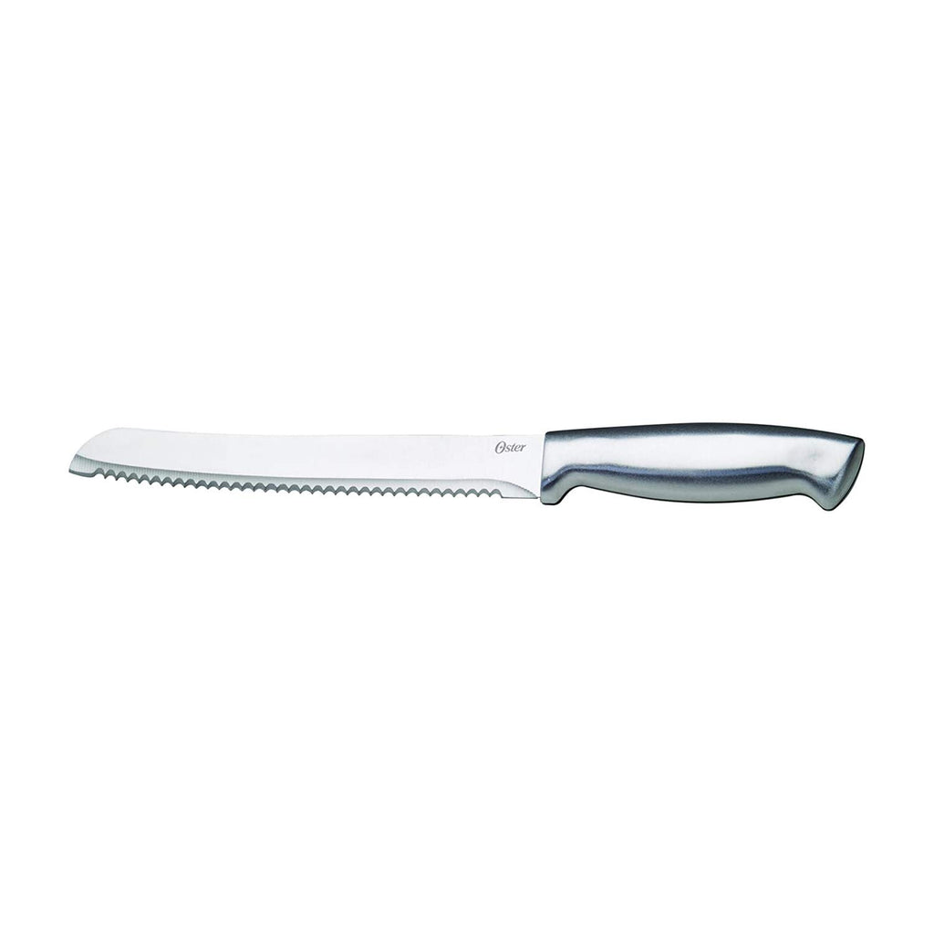 Oster Baldwyn 14-Piece Stainless Steel Knife Cutlery Set – Brushed Satin Finish with Swivel Block & Built-In Sharpener