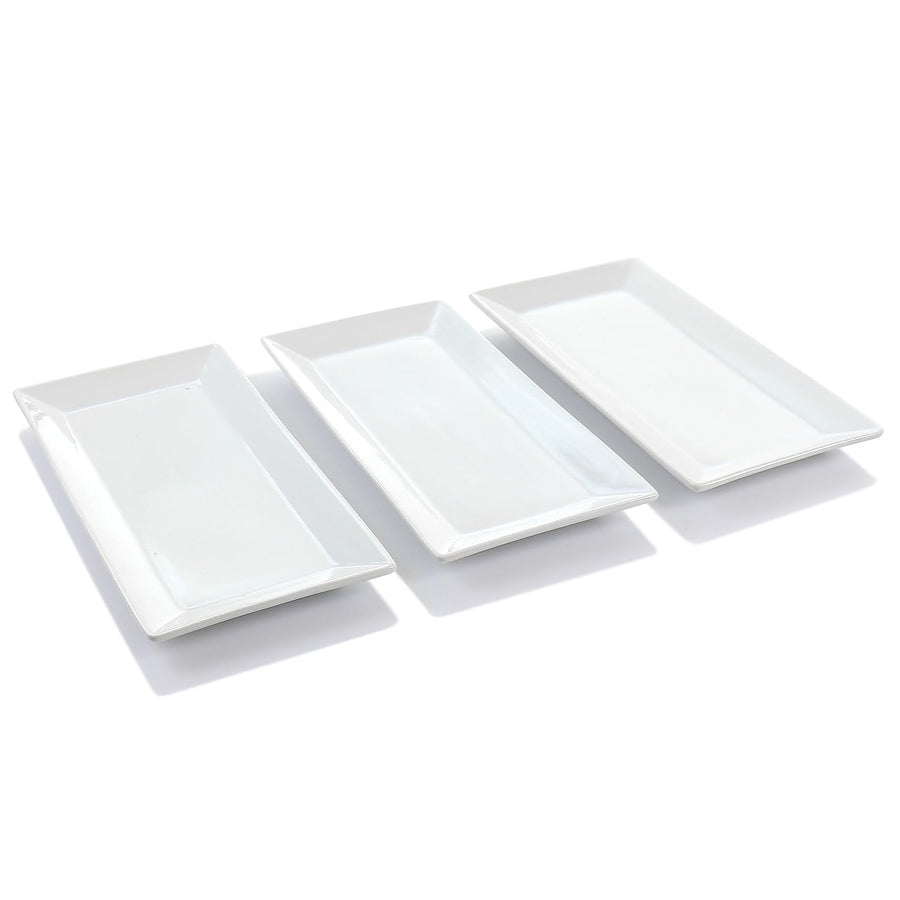 Elama Porcelain 3 Tier Rectangular Serveware Set