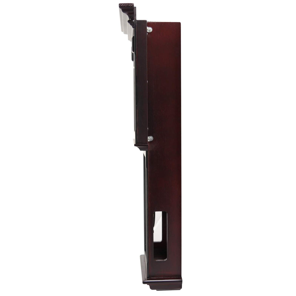 Bedford Clock Collection Redwood Chiming Pendulum Wall Clock – Walnut Brown Finish, Quartz Movement with Swinging Pendulum & 4 Chime Modes