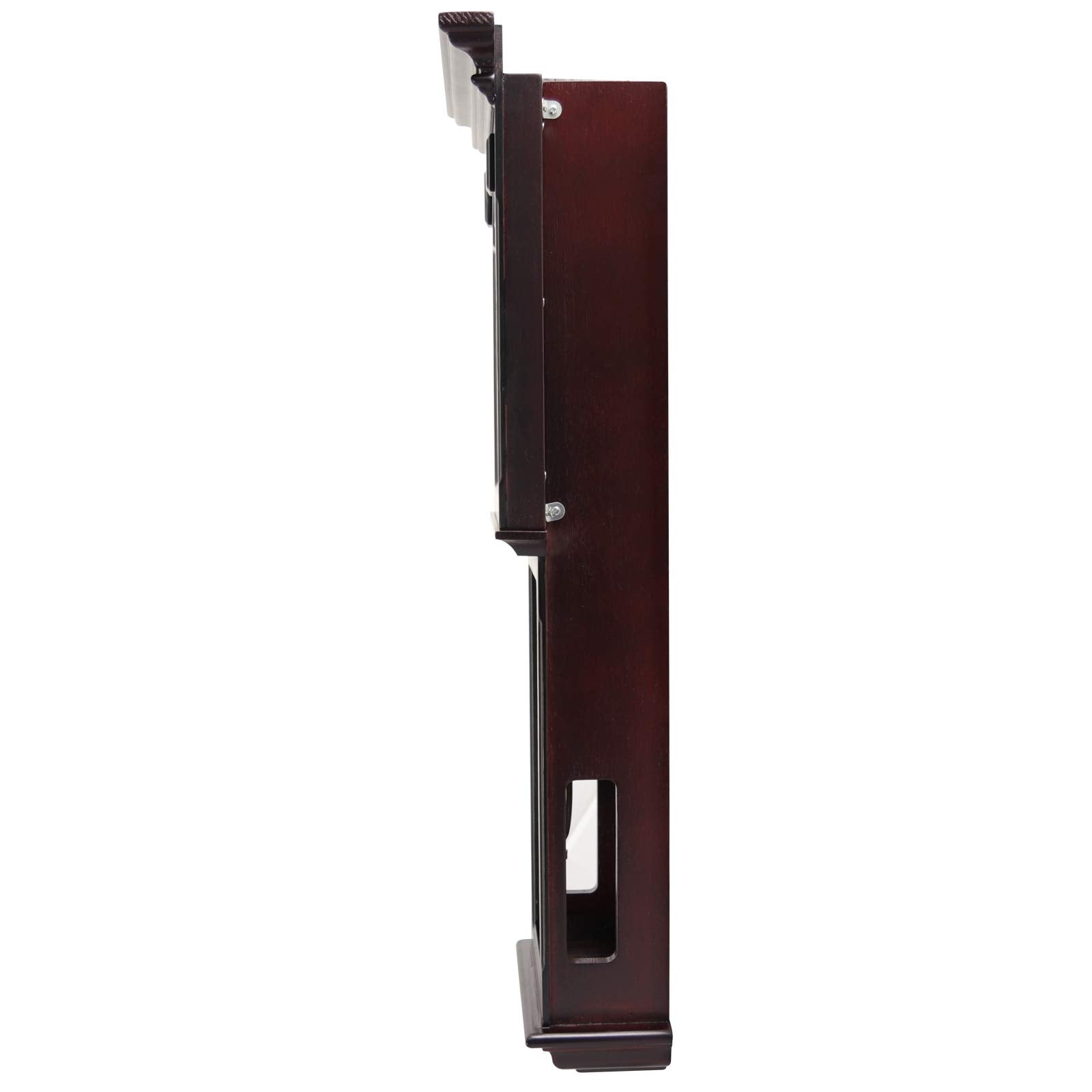 Bedford Clock Collection Redwood Chiming Pendulum Wall Clock – Walnut Brown Finish, Quartz Movement with Swinging Pendulum & 4 Chime Modes