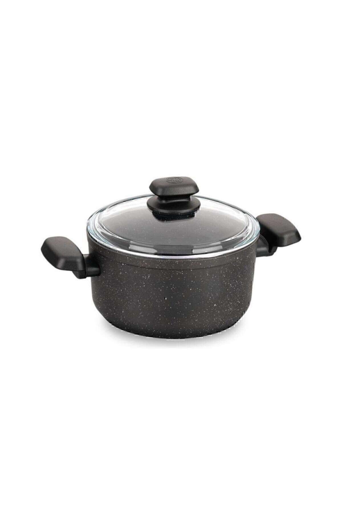 Korkmaz Ornella 3-Quart Forged Aluminum Saucepan with Lid – Black Non-Stick, Induction-Compatible Soup & Sauce Pot