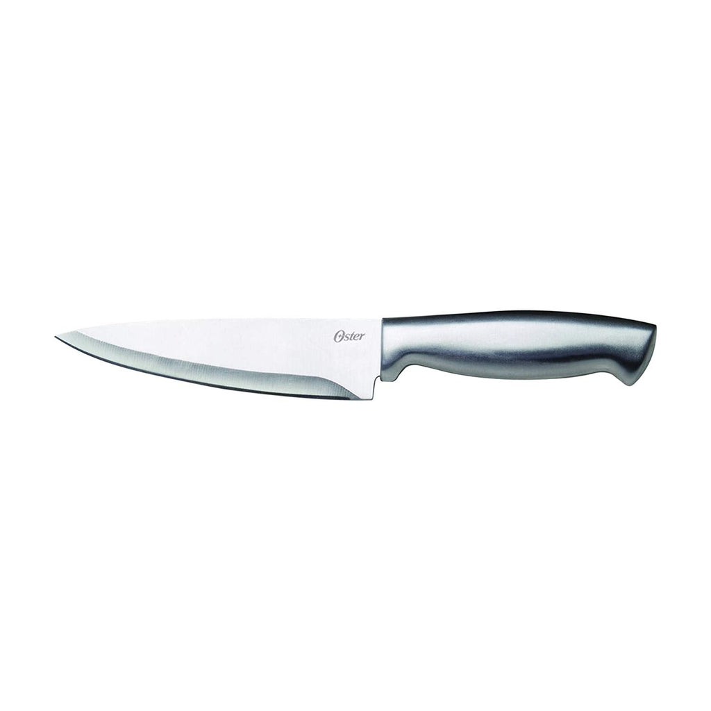 Oster Baldwyn 14-Piece Stainless Steel Knife Cutlery Set – Brushed Satin Finish with Swivel Block & Built-In Sharpener