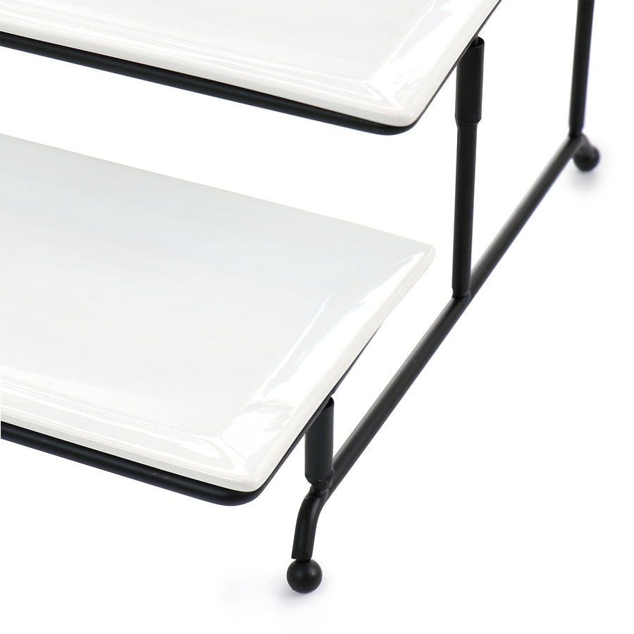 Elama Porcelain 3 Tier Rectangular Serveware Set