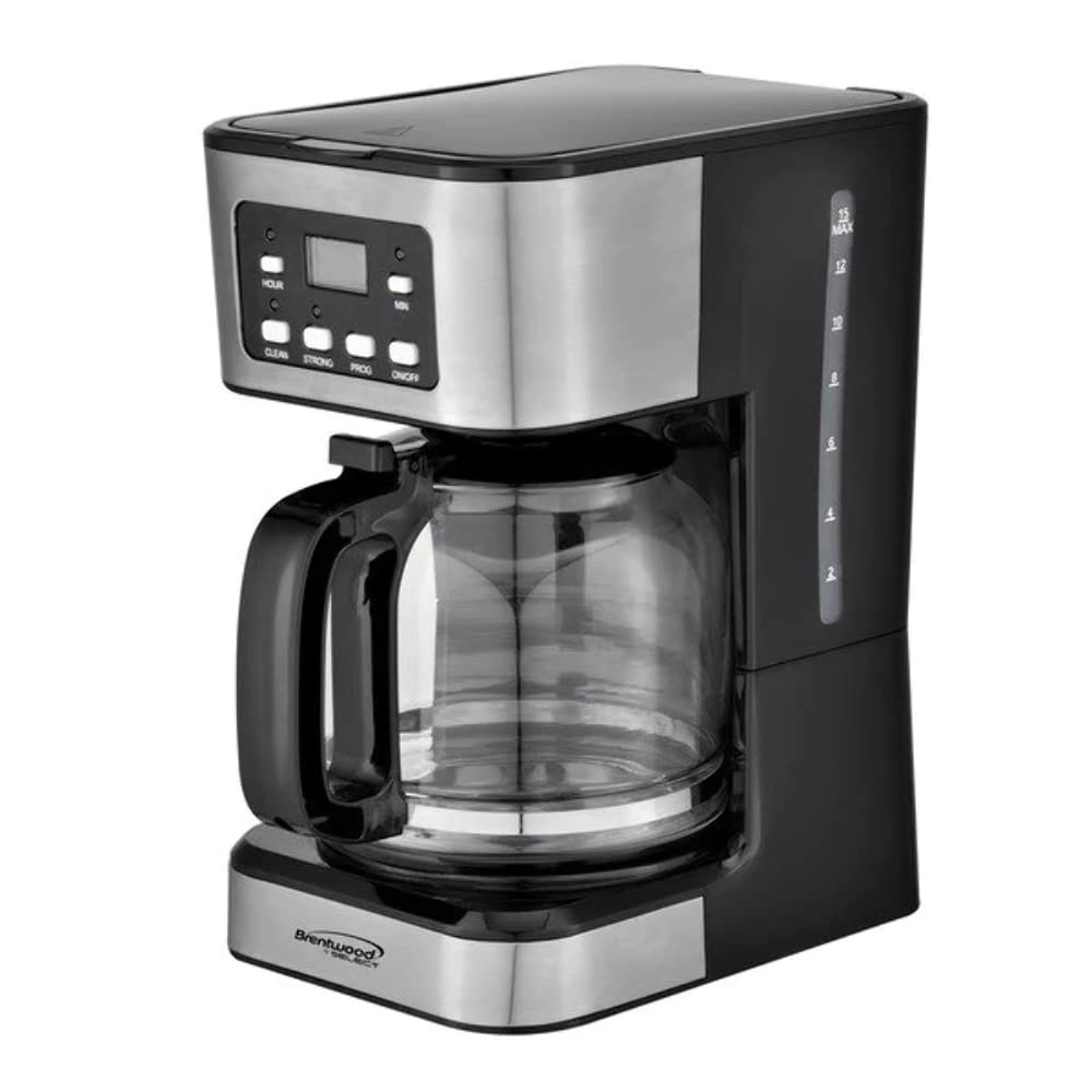 Brentwood 12-Cup Digital Programmable Coffee Maker, Black (TS-222BK)
