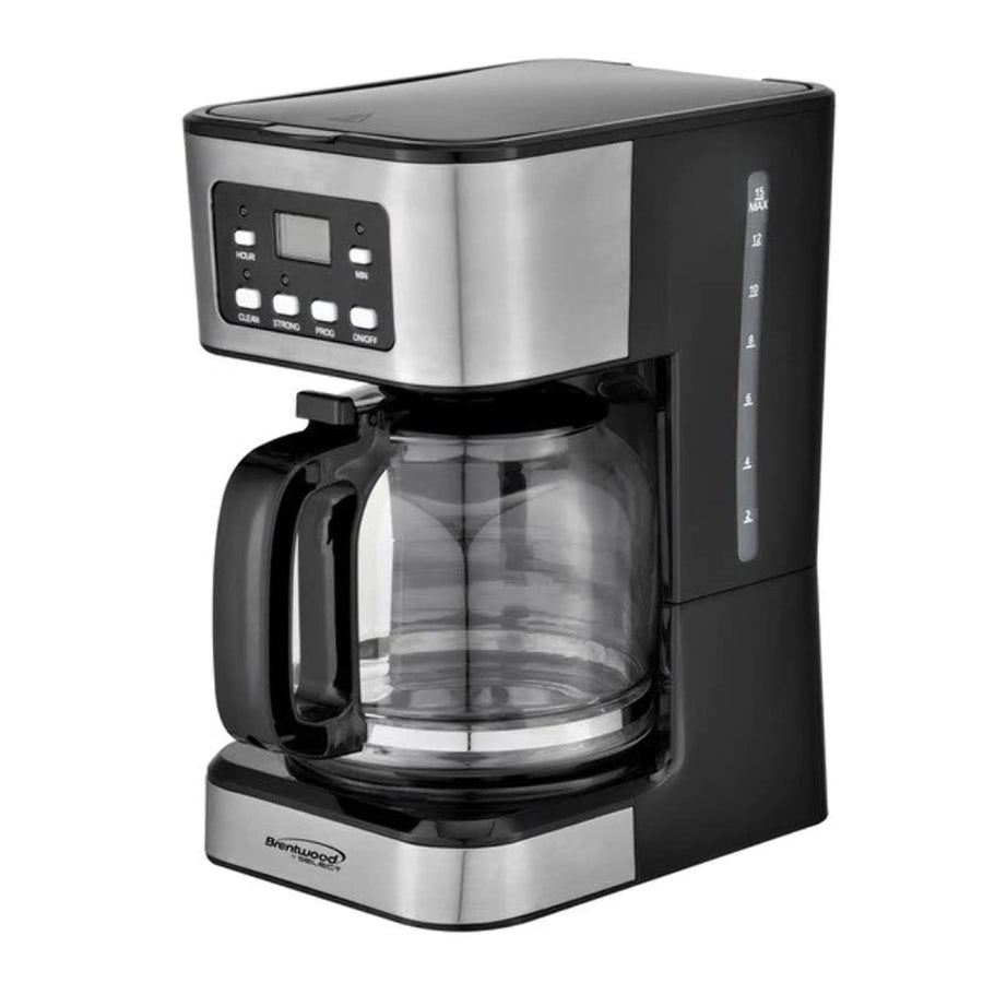 Brentwood 12-Cup Digital Programmable Coffee Maker, Black (TS-222BK)