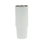 Gibson Home Marina 29 oz Stainless Steel Thermal Tumbler – White with Top Handle & Folding Straw