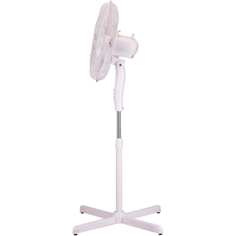 Brentwood Kool Zone F-16SMW 16 in. 3-Speed Oscillating Stand Fan, White