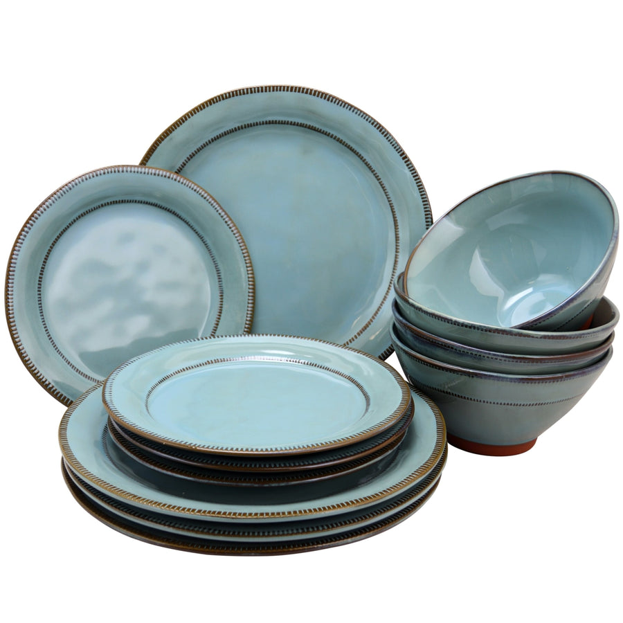 Gibson Elite Terranea teal dinnerware set product photo 6