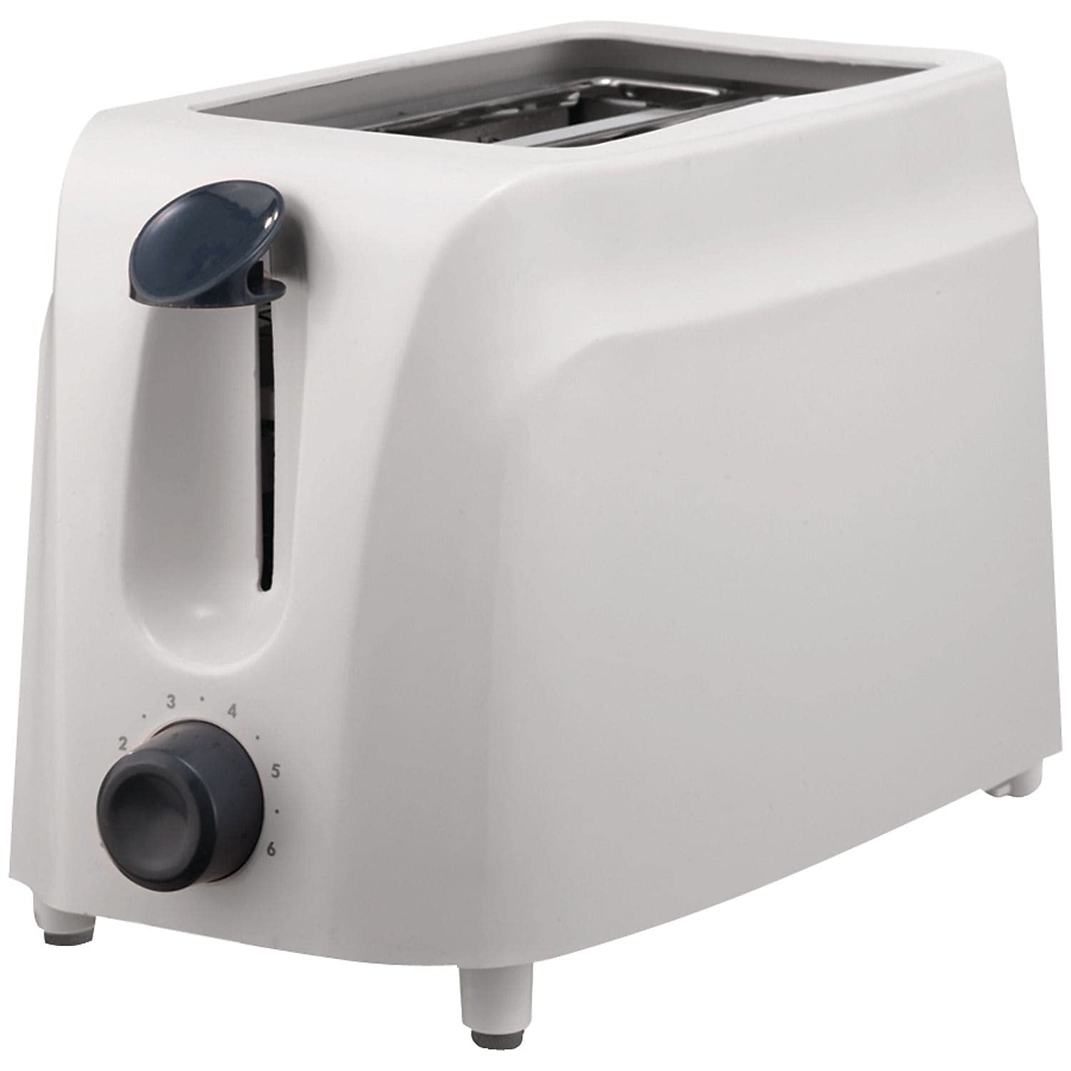 Brentwood TS-260W Cool-Touch 2-Slice Toaster – 750W White Compact Toaster with 6-Setting Browning Dial, High-Lift Lever, Auto-Centering Guides