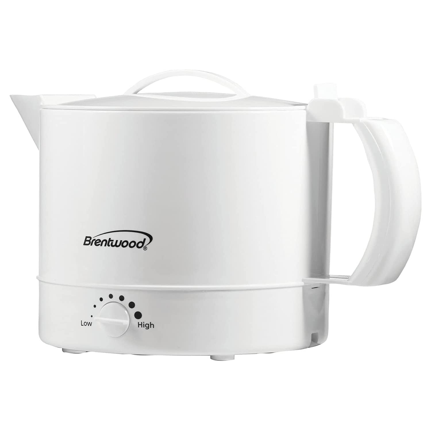 Brentwood KT-32W white 32-ounce electric hot water pot kettle with pour spout