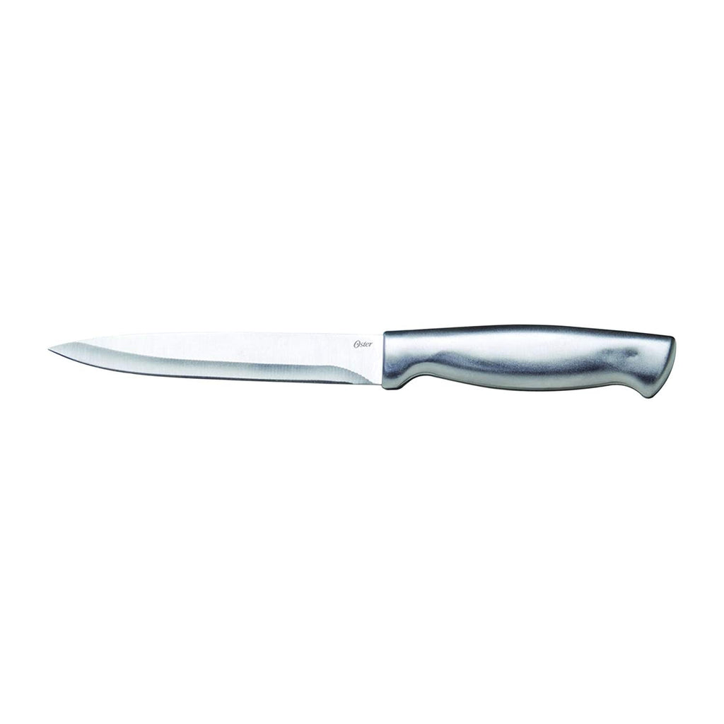 Oster Baldwyn 14-Piece Stainless Steel Knife Cutlery Set – Brushed Satin Finish with Swivel Block & Built-In Sharpener