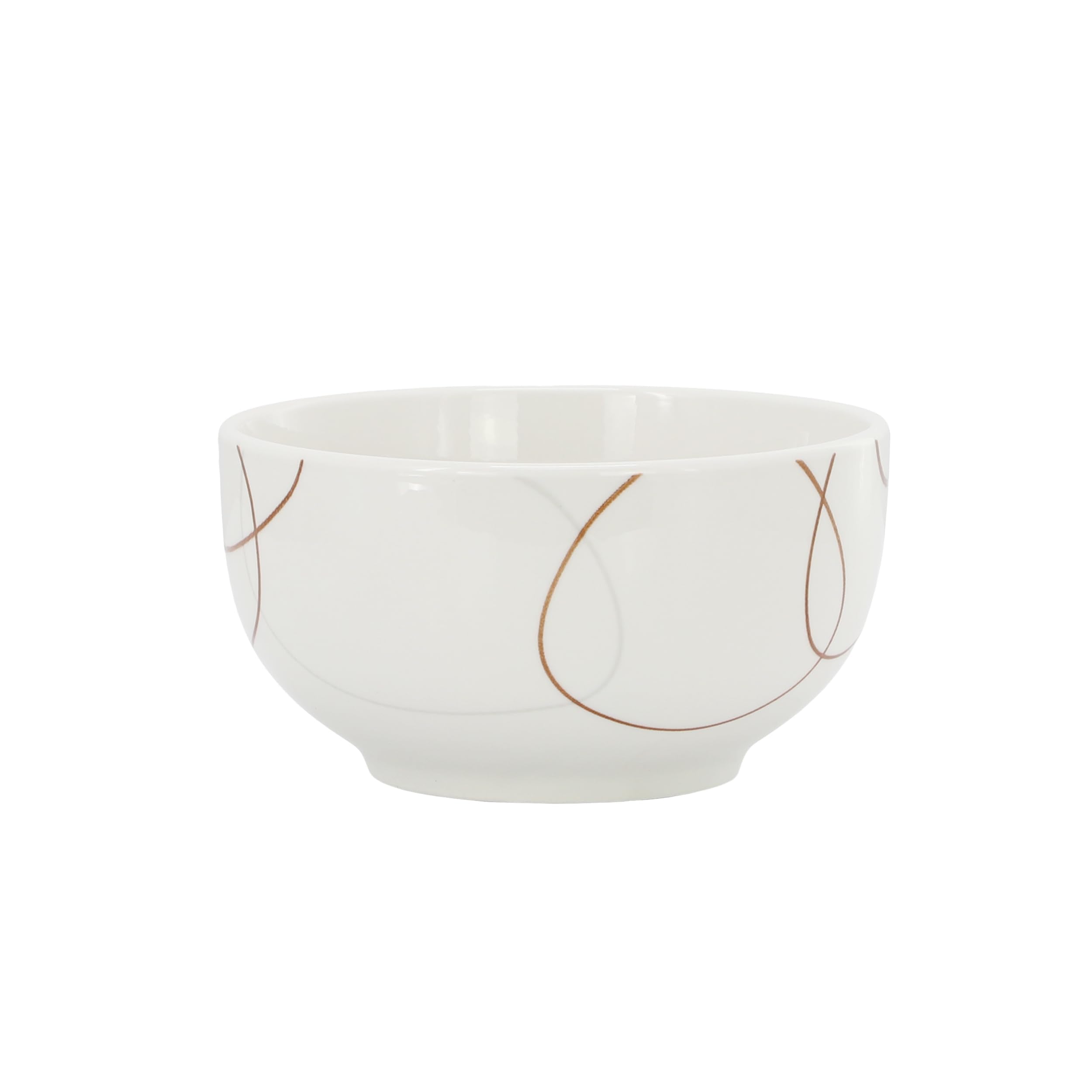 Elama Sydney 24-Piece Porcelain Double Bowl Dinnerware Set – White Abstract Service for 6