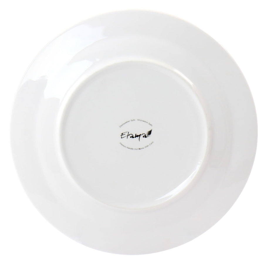 Elama Blue Crush 16 Piece Round Porcelain Dinnerware Set, Service for 4