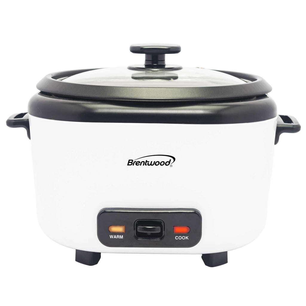 Brentwood RC-5020W white 20-cup rice cooker with steam tray