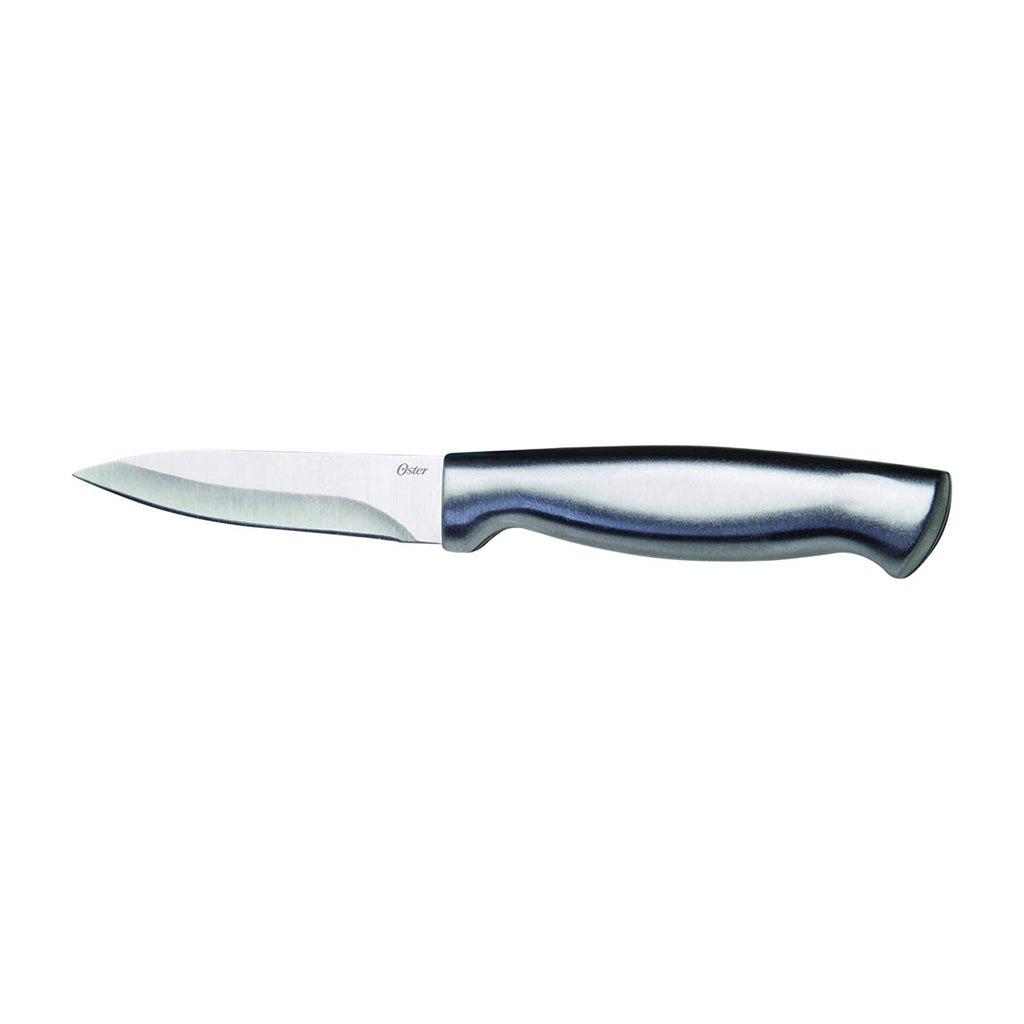 Oster Baldwyn 14-Piece Stainless Steel Knife Cutlery Set – Brushed Satin Finish with Swivel Block & Built-In Sharpener