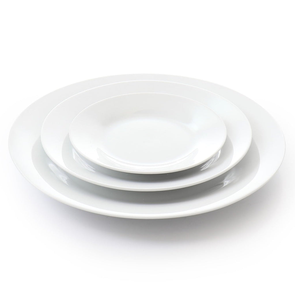 Elama 3-Tier Round Plate Porcelain Serveware Set – White Tiered Stand for Desserts, Tea Parties & Charcuterie