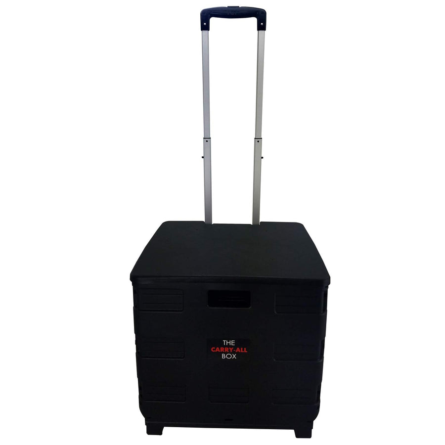 Elama Home Heavy-Duty Collapsible Utility Cart with Lid, Folding Carry-All, Black