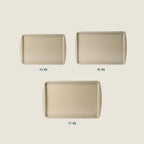 Gibson Home Lyneham 3-Piece Carbon Steel Nonstick Cookie Sheet Set – Champagne Gold, Warp-Resistant, Oven Safe to 410 Degrees