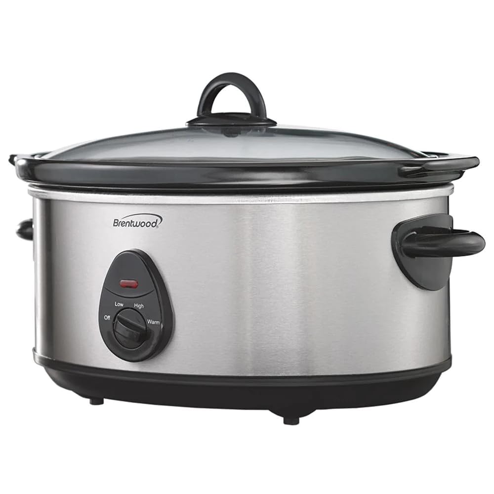 Brentwood SC-170S 8-Quart Slow Cooker, Stainless Steel