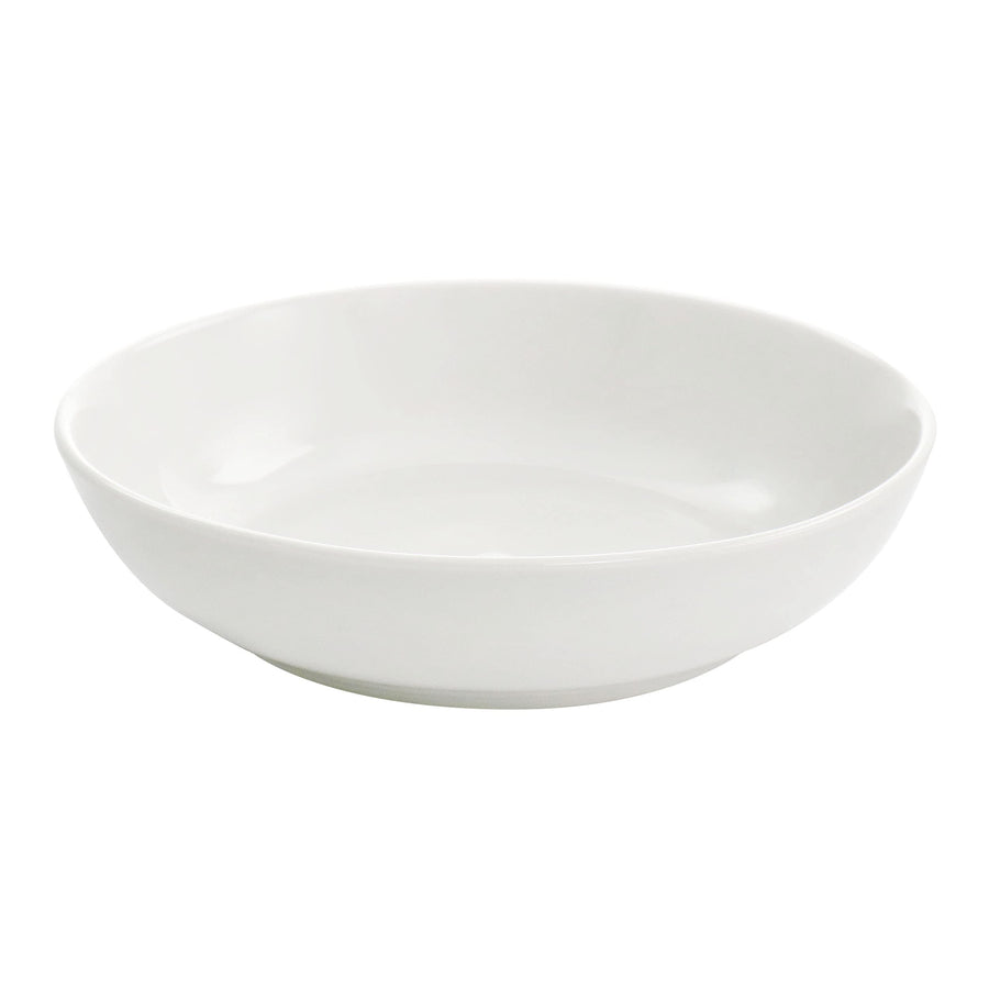 White Porcelain Dinnerware Set for 4, 16 Piece Double Bowl with Pasta and Cereal Bowls, Elama Camellia