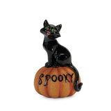 Black Cat on Pumpkin Figurine (Set of 3)