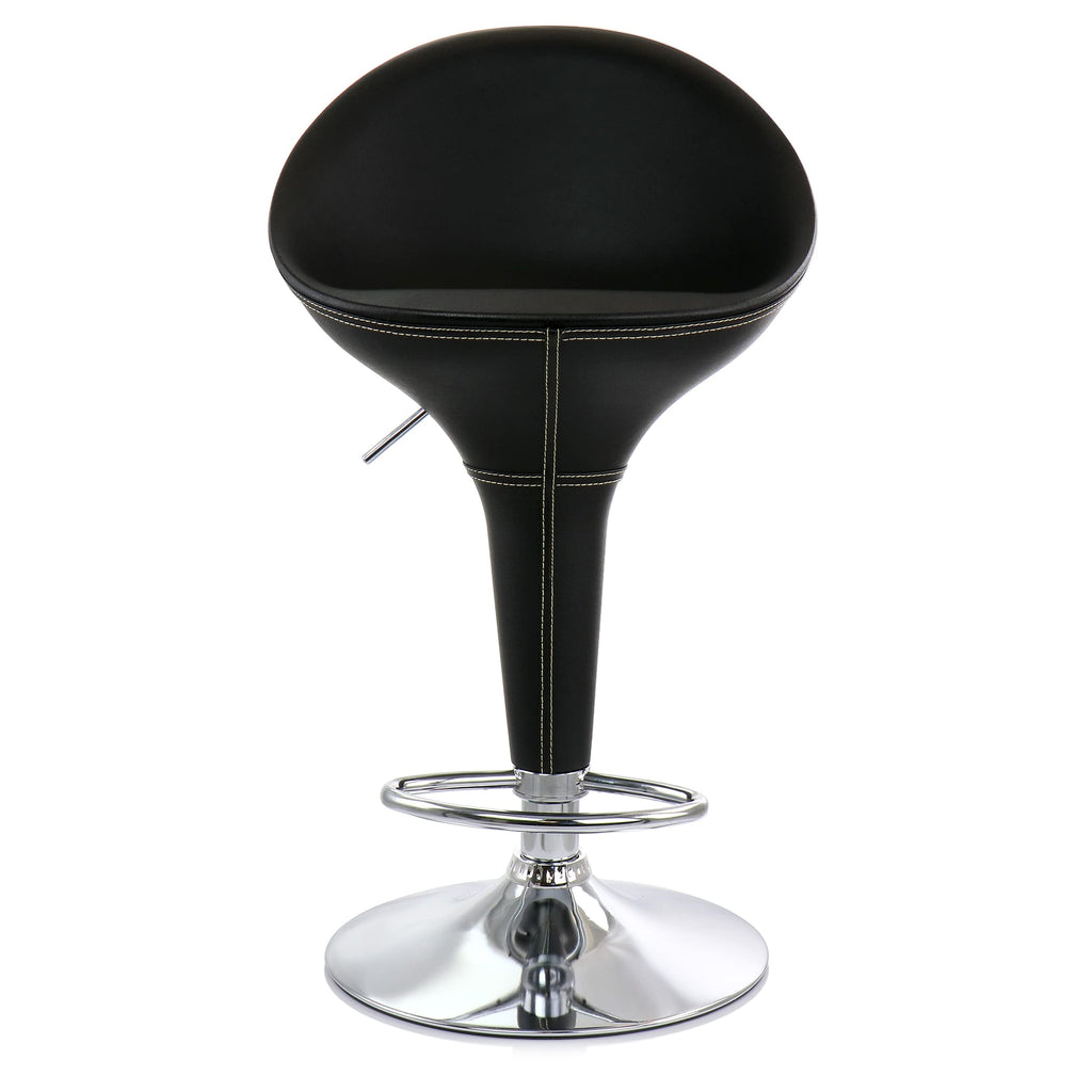 Elama Adjustable Plastic Bar Stool Set of 2 – Black with Chrome Base