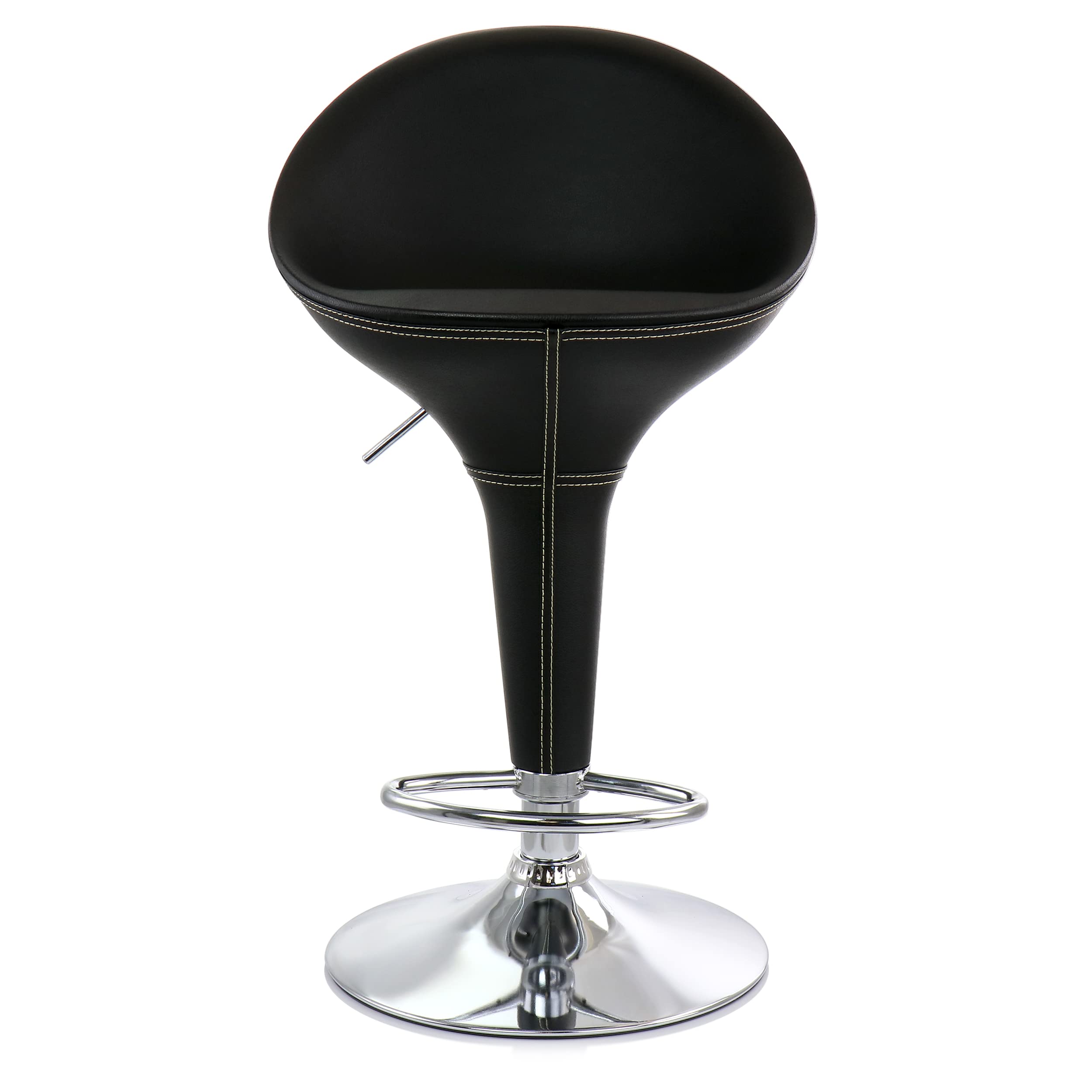 Elama Adjustable Plastic Bar Stool Set of 2 – Black with Chrome Base