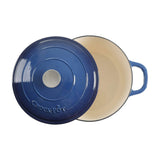 Crock-Pot Artisan 7-Quart Round Enameled Cast Iron Dutch Oven — Sapphire Blue, Self-Basting Lid, Oven-Safe to 500°F, Family-Size Heritage Cookware