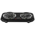 Brentwood TS-363BK black double coil electric burner, 1100W