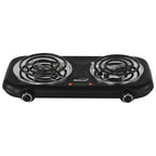 Brentwood TS-363BK black double coil electric burner, 1100W