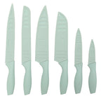 Gibson Home Bostonville 12-Piece Nonstick Stainless Steel Cutlery Set – Turquoise, 6 Knives with Matching Blade Guards