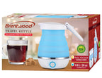 Brentwood KT-1508BL Dual Voltage 120/220V Collapsible Travel Kettle, 0.8 Liter, Blue