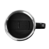 Mr. Coffee Stoneware Travel Mug with Stainless Steel Base and Slide Sip Lid, 16 Oz, Black, Travertine